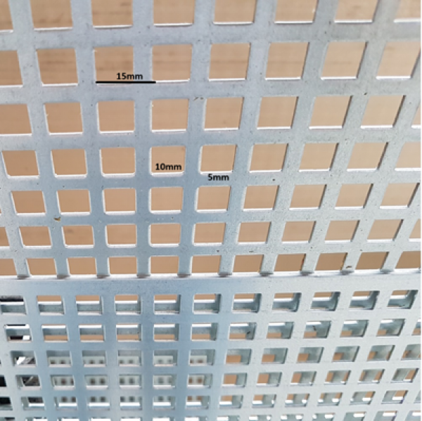 Quadratlochblech Qg 10-15 aus Aluminium im Zuschnitt für Architekturprojekte Quadratlochblech Qg 10-15 aus Aluminium im Zuschnitt für Architekturprojekte